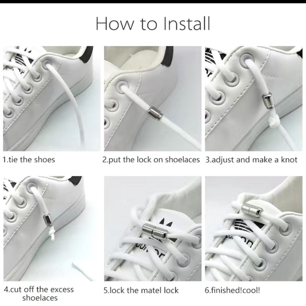 Adult or kids Sports Elastic Non-Tie  Semicircle Quick Lazy  Metal Laces
